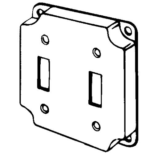EGS 8367 4" RAISED COVER TWO DEVICE - 2 TOGGLE SWITCHES