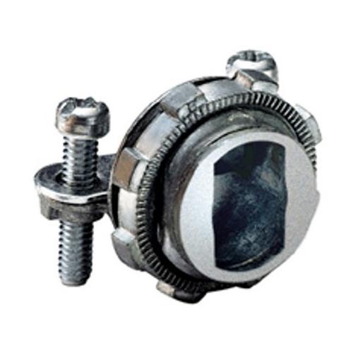 BRI 566-DC2 3/8" TWO SCREW 1/2" K.O. CONNECTOR STRAP ZINC DIE CAST  RECTANGULAR THROAT