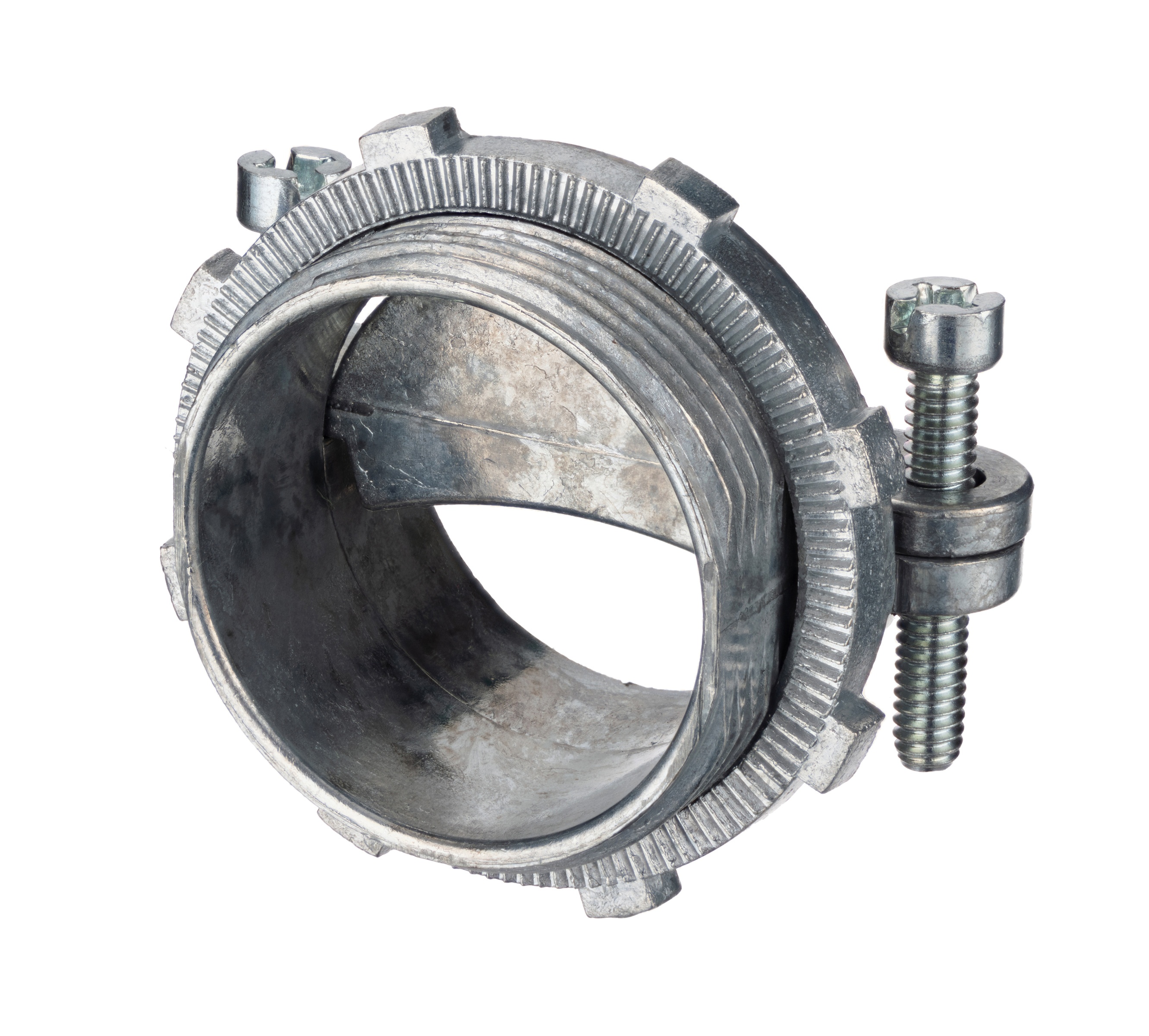 BRI 665-DC2 1-1/2" TWO SCREW STRAP CONNECTOR ZINC DIE CAST ROUND CABLE K.O. .