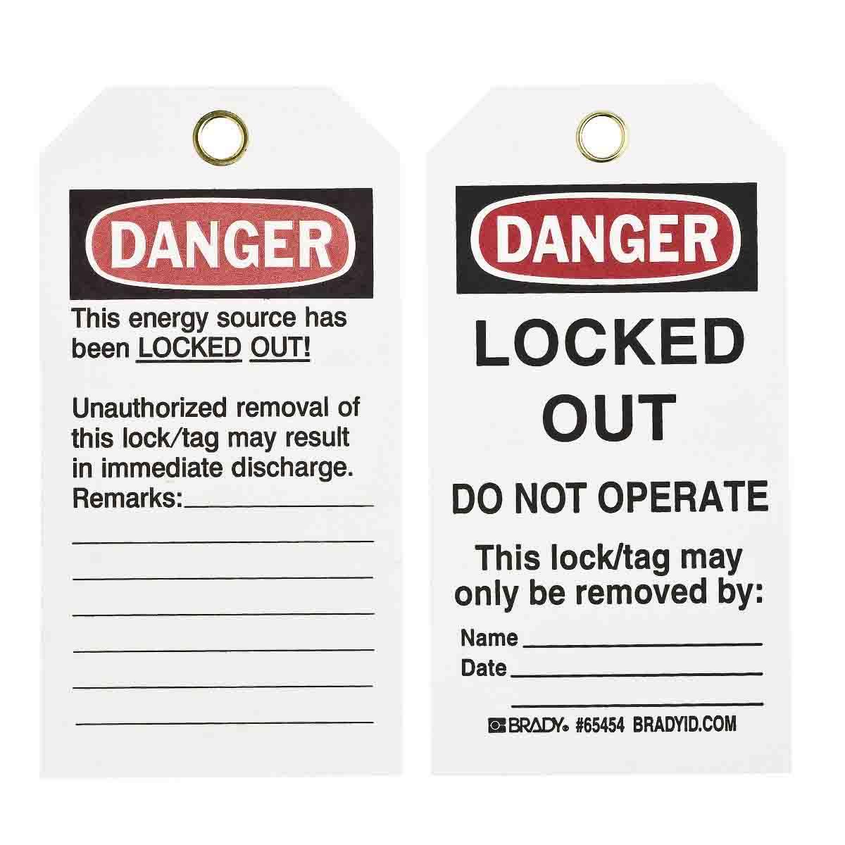 tag Brady 65454 Lockout Tag | Standard Electric Supply Co.