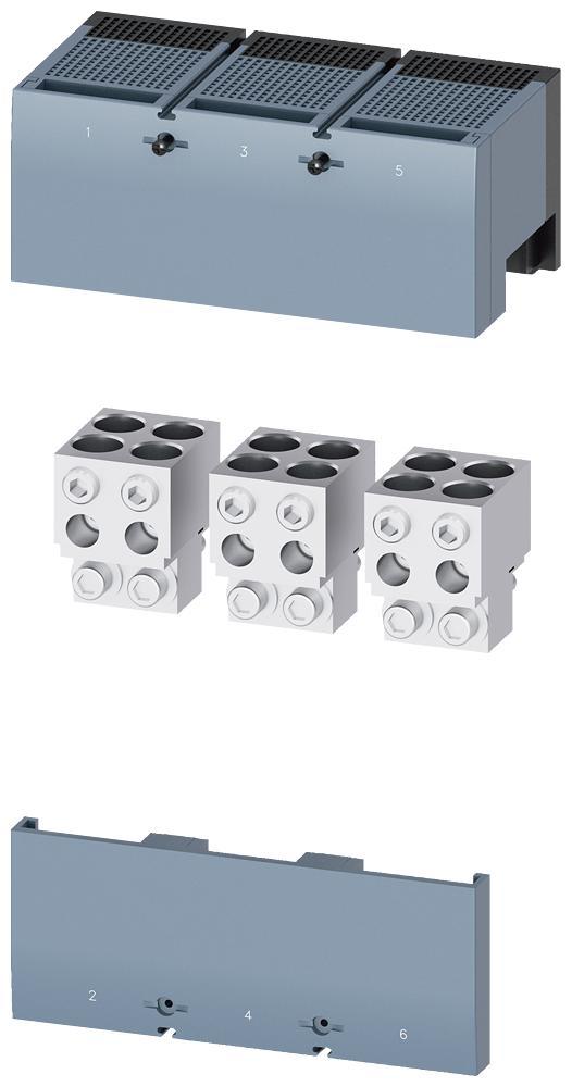 Siemens 3VA9673-0JJ43 3-Piece Lug Terminal, (4) 4/0 AWG to 500