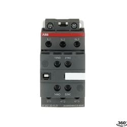 ABB AF38Z-30-11-21 AF Auxiliary Block Contactor, 20 to 60 VAC/VDC V Coil, 50 A, 3NO Contact, 3 Poles