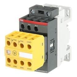 ABB AFS09-30-22-13 AFS Auxiliary Block Contactor, 100 to 250 VAC/VDC V Coil, 25 A, 3NO Contact, 3 Poles