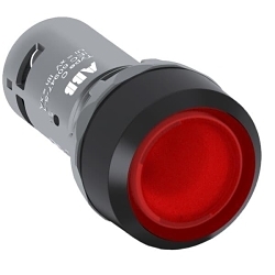ABB CP1-12R-01 Compact Pushbutton, 22 mm, 1NC Contact, Red