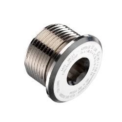 Thomas & Betts EXN/M20/DSP Screw-In Straight Conduit Stopping Plug With Dome Head, M20, Brass, Nickel Plated