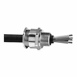 Appleton 32A2F1005 A2F Straight Cable Gland, 1 in NPT Thread, 0.67 to 1.04 in Cable, 0.59 in L Thread, Brass, Nickel Plated