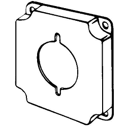 Appleton ETP 8377 Raised Square Box Cover, 4 in L x 4 in W x 1/2 in D, Receptacle Cover, Steel