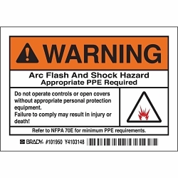 Brady 101950 Arc Flash Protection Label