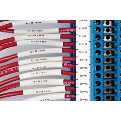 Brady M4C-125-342 Heat Shrink Wire and Component Label, 2.13 m L, Black on White, B-342 Polyolefin