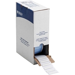 Brady BM-250-175-342 PermaSleeve Heat Shrink Wire and Cable Label, 1.75 in L x 0.439 in W, White, Polyolefin