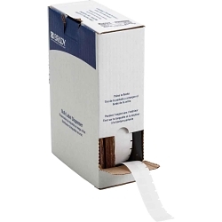 Brady BM-17-427 Self-Laminating Wrap Around Wire and Cable Label, 0.5 in L x 1 in W, White/Clear, Vinyl