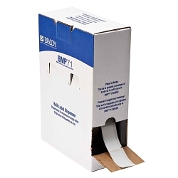 Brady BM-21-427 Self-Laminating Wrap Around Wire and Cable Label, 1 in L x 2.5 in W, White/Clear, Vinyl