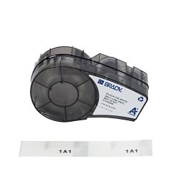 Brady M21-18-427 Wrap Around Label, 1 in W, Black on White, Self-laminating Vinyl