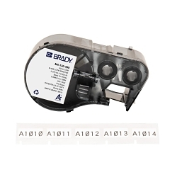 Brady M4-130-499 Permanent Adhesive Wire and Component Label, 20.96 mm W, Black on White, B-499 Nylon Cloth