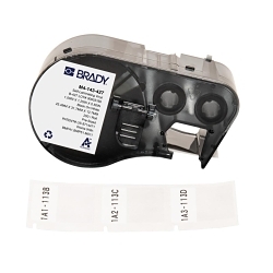 Brady M4-143-427 Self-Laminating Wire and Component Label, 25.4 mm W, Black on White/Clear, B-427 Vinyl