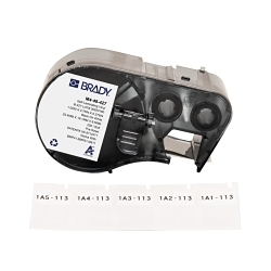 Brady M4-48-427 Self-Laminating Wire and Component Label, 19.05 mm W, Black on White/Clear, B-427 Vinyl