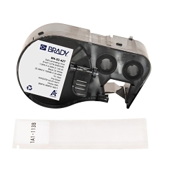 Brady M4-53-427 Self-Laminating Wire and Component Label, 25.4 mm W, Black on White/Clear, B-427 Vinyl