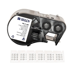 Brady M4-11-499 Permanent Adhesive Wire and Component Label, 19.05 mm W, Black on White, B-499 Nylon Cloth