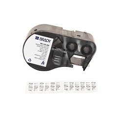 Brady M4-128-498 Repositionable Wire and Component Label, 48.26 mm W, Black on White, B-498 Vinyl Cloth