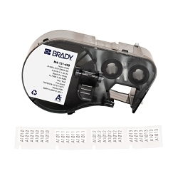 Brady M4-131-499 Permanent Adhesive Wire and Component Label, 25.4 mm W, Black on White, B-499 Nylon Cloth