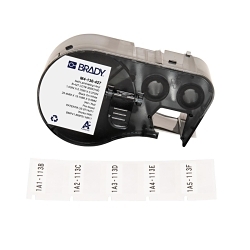 Brady M4-136-427 Self-Laminating Wire and Component Label, 25.4 mm W, Black on White/Clear, B-427 Vinyl