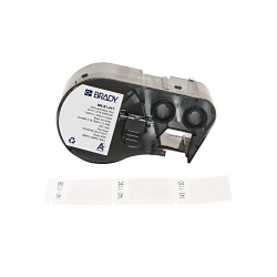 Brady M4-91-417 Self-Laminating Wire and Component Label, 1 in W, Black on White/Clear, B-417 Vinyl