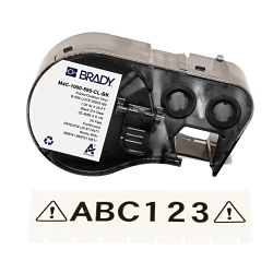 Brady M4C-1000-595-CL-BK General Permanent Adhesive, 20 ft L x 1 in W, Black on Clear, B-595 Vinyl