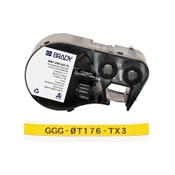 Brady M4C-250-342-YL Heat Shrink Wire and Component Label, 2.13 m L, Black on Yellow, B-342 Polyolefin
