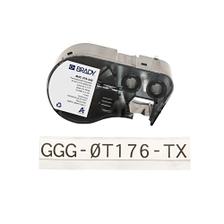 Brady M4C-375-342 Heat Shrink Wire and Component Label, 2.13 m L, Black on White, B-342 Polyolefin