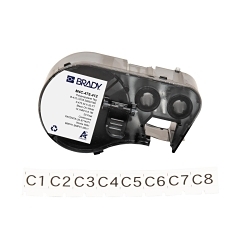 Brady M4C-475-412 Insert/Tag with Ribbon Printer, 20 ft L x 0.475 in W, Black on White, Polypropylene