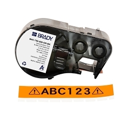 Brady M4C-750-595-OR-BK General Permanent Adhesive Label, 20 ft L x 0.75 in W, Black on Orange, B-595 Vinyl