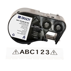 Brady M4C-750-595-WT-BK General Permanent Adhesive Label, 20 ft L x 0.75 in W, Black on White, B-595 Vinyl