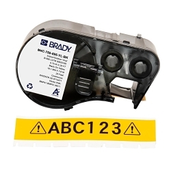 Brady M4C-750-595-YL-BK General Permanent Adhesive Label, 25 ft L x 0.75 in W, Black on Yellow, B-595 Vinyl