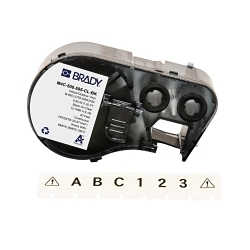 Brady M4C-500-595-CL-BK General Permanent Adhesive, 20 ft L x 0.5 in W, Black on Clear, B-595 Vinyl