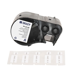 Brady M5-120-499 Permanent Adhesive Wire and Component Label, 1 in W, Black on White, B-499 Nylon Cloth