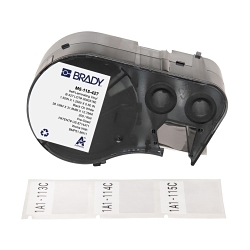 Brady M5-115-427 Self-Laminating Wire and Component Label, 1.5 in W, Black on White/Clear, B-427 Vinyl