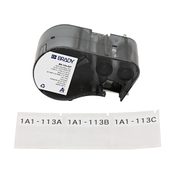 Brady M5-134-427 Self-Laminating Wire and Component Label, 1.75 in W, Black on White/Clear, B-427 Vinyl
