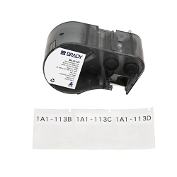 Brady M5-32-427 Self-Laminating Wire and Component Label, 1.5 in W, Black on White/Clear, B-427 Vinyl