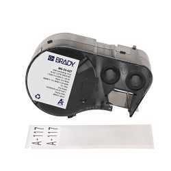 Brady M5-33-427 Self-Laminating Wire and Component Label, 1.5 in W, Black on White/Clear, B-427 Vinyl