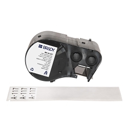 Brady M5-34-427 Self-Laminating Wire and Component Label, 1.5 in W, Black on White/Clear, B-427 Vinyl