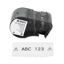 Brady M5C-1500-595-WT-BK General Permanent Adhesive Label, 25 ft L x 1.5 in W, Black on White, B-595 Vinyl