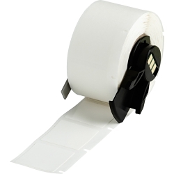 Brady M6-19-499 Aggressive Adhesive Multi-Purpose Label, 1 in L x 1 in W, White, Nylon Cloth
