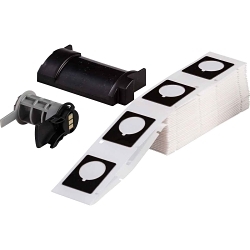 Brady M6-167-593-BK Raised Panel Push Button Label, 1.2 in L x 1.5 in W, Black, Polyester
