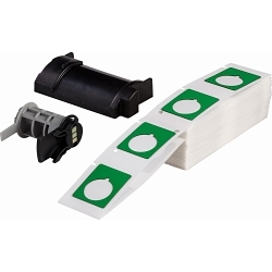Brady M6-167-593-GN Raised Panel Push Button Label, 1.2 in L x 1.5 in W, Green, Polyester