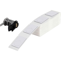 Brady M6-168-593 Raised Panel Push Button Label, 1.2 in L x 1.9 in W, White, Polyester
