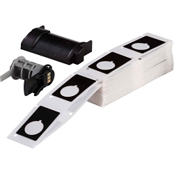 Brady M6-168-593-BK Raised Panel Push Button Label, 1.2 in L x 1.9 in W, Black, Polyester