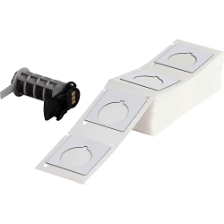 Brady M6-169-593 Raised Panel Push Button Label, 1.8 in L x 1.8 in W, White, Polyester