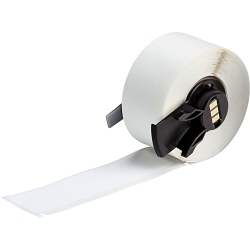 Brady M6-23-498 Repositionable Multi-Purpose Label, 1 in L x 4 in W, White, Vinyl Cloth