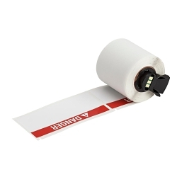 Brady M6-38-595-DANGER Label, 4 in L x 1.4 in W, Black/Red/White, Vinyl