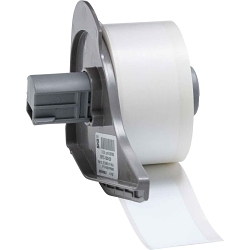 Brady M7C-1000-530 Destructible Tamper Evident Label Tape, 50 ft L x 1 in W, White, Vinyl
